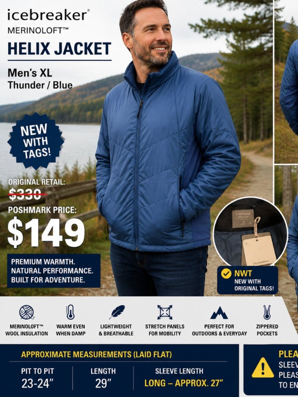 🔥 Icebreaker MerinoLOFT Helix Jacket – Men’s XL – NWT – $149